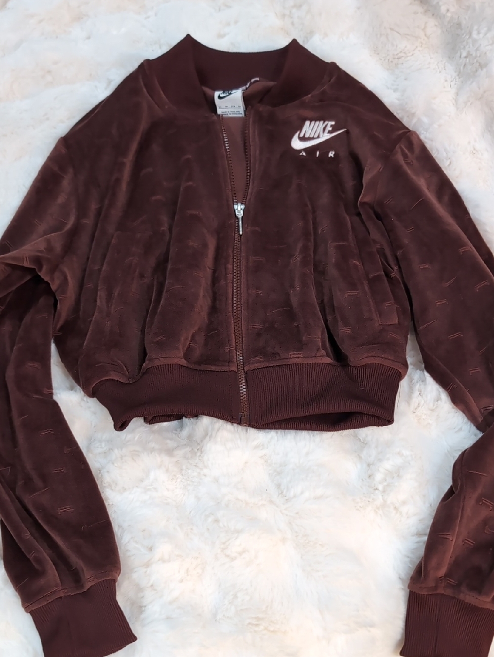 Nike Women's Air Velour Full-Zip Jacket in Bronze Eclipse